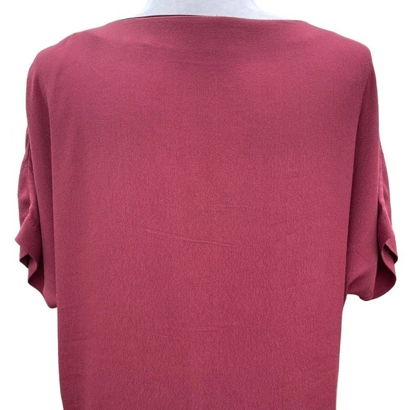 Madewell Burgundy Shirt Dress Womens XXS 2XS Short Sleeve Button Front Shapeless - Picture 9 of 13